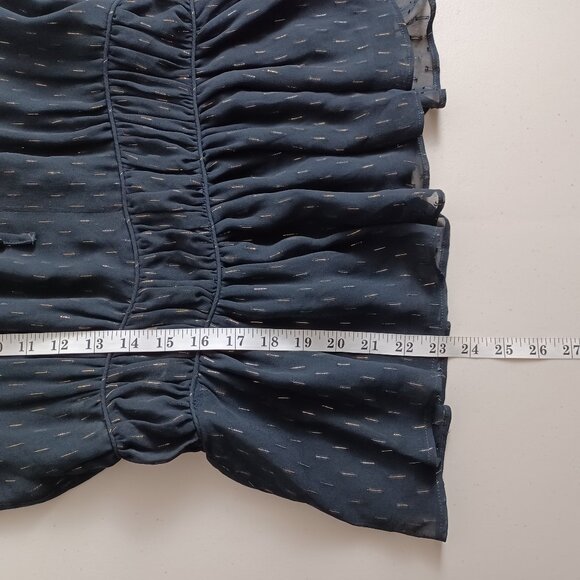 Forever New Metallic Corded Chiffon Blouse - Picture 16 of 16